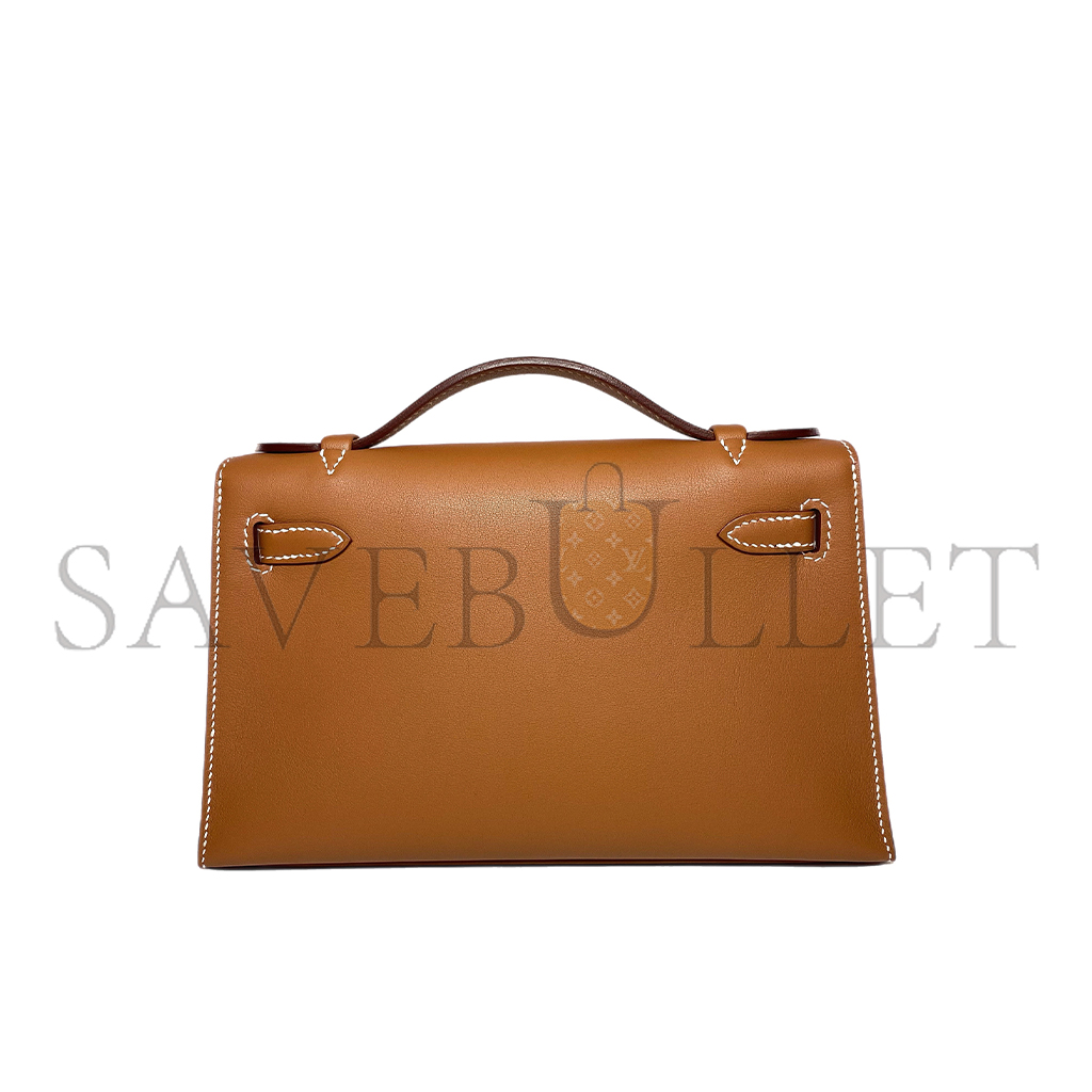 H**mes master kelly pochette gold swift palladium hardware (22*14*7cm)